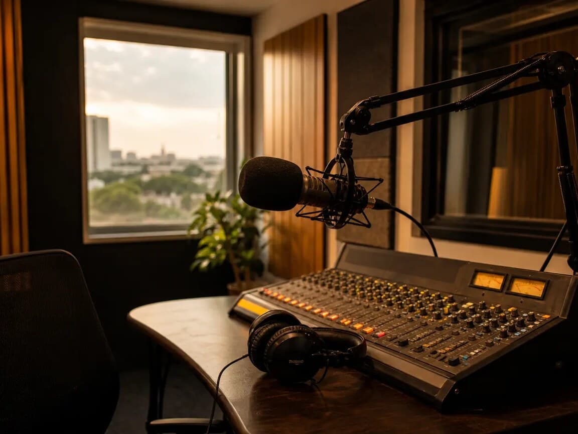 BVS Radio host in the studio